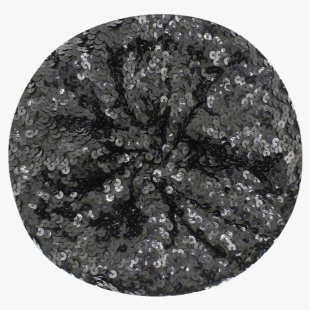 Childrens Place Sequin Beret Hat Gunmetal Silver Gray Party Fashionista - Picture 3 of 12
